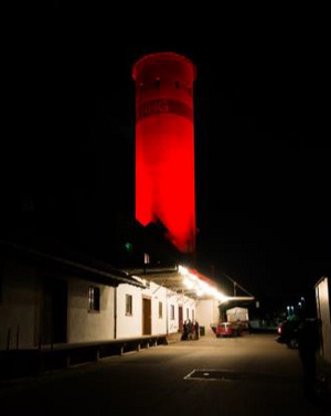 Die Illumination des Raiffeisensilos Schuf einmal mehr eine eindrucksvolle Kulisse.